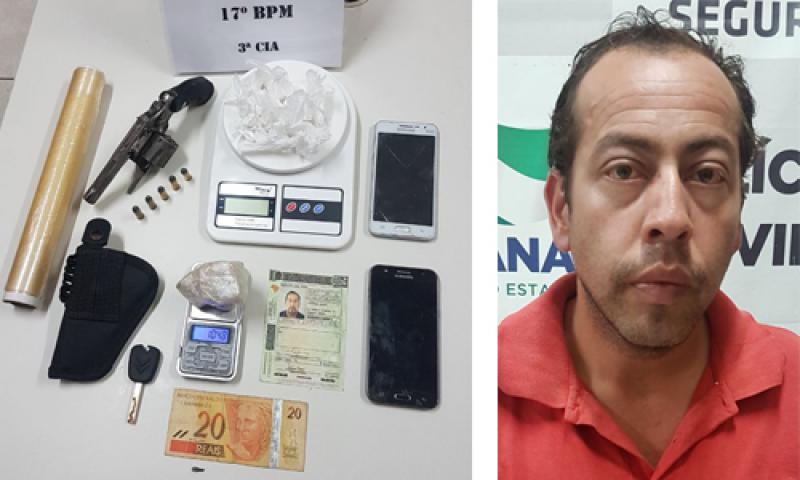 Suspeito de tráfico de drogas preso pela PM