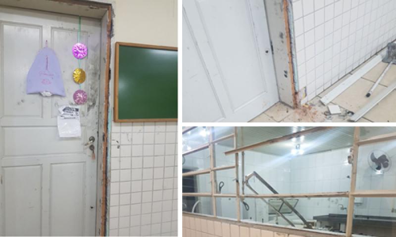 Vandalismo e furto em escola do Caratuva