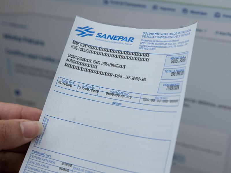Sanepar aplica desconto automático na tarifa e lança fatura mais clara e moderna