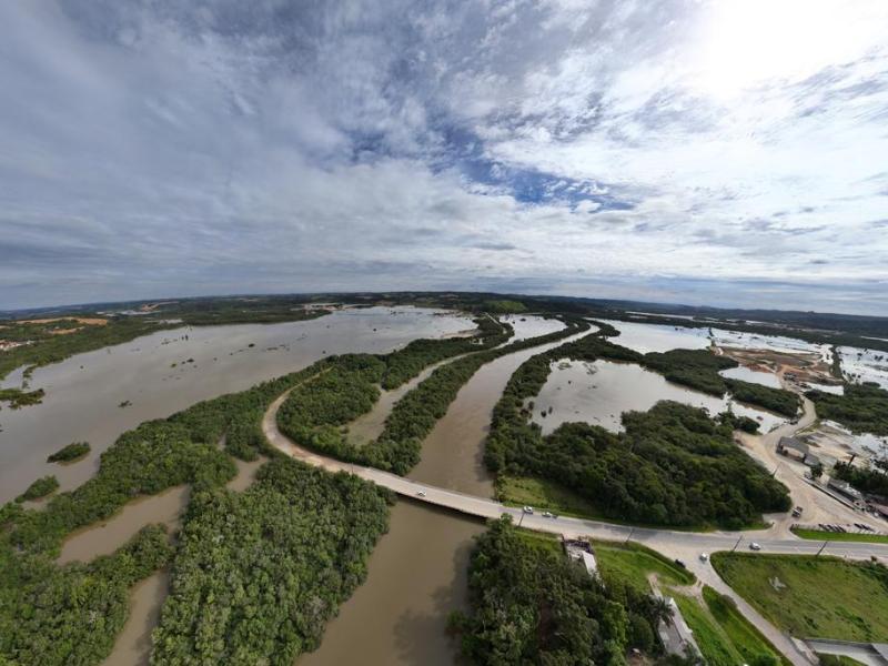 Defesa Civil do Paraná orienta motoristas a evitar travessias alagadas na PR-510 após elevação do Rio Iguaçu
