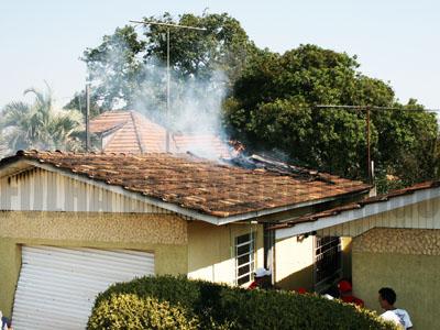 Princípio de incêndio em residência