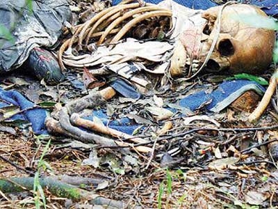 Ossada humana encontrada 