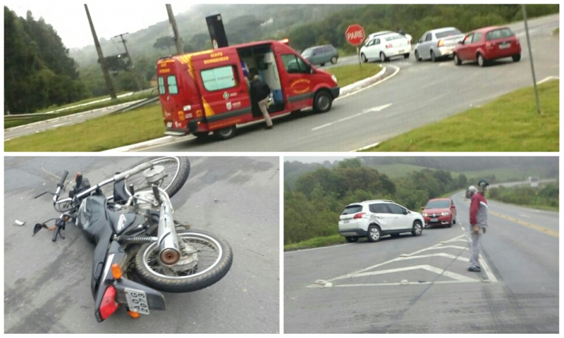 Motociclista gravemente ferido em colisão no Trevo da Morte