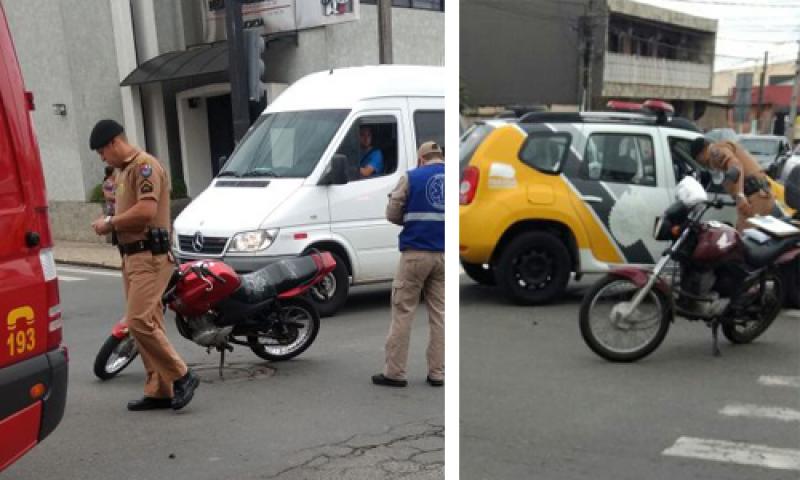 Mulher ferida em colisão entre motos na Centenário