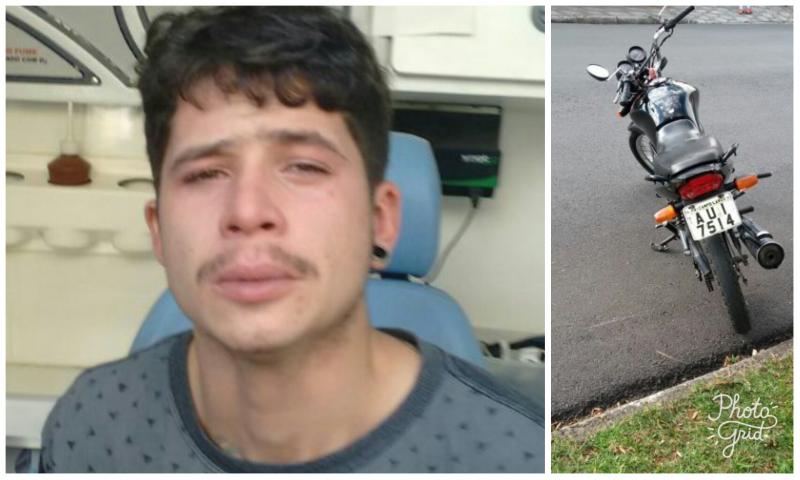 Preso pela GM após sofrer acidente com moto roubada
