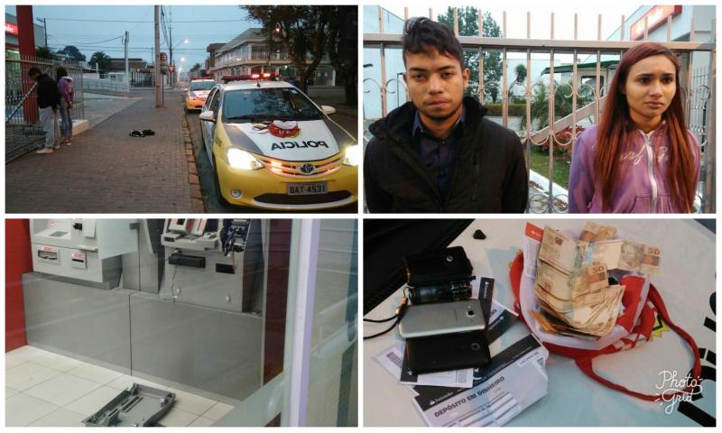 PM prende suspeitos de arrombar caixa eletrônico no Santander