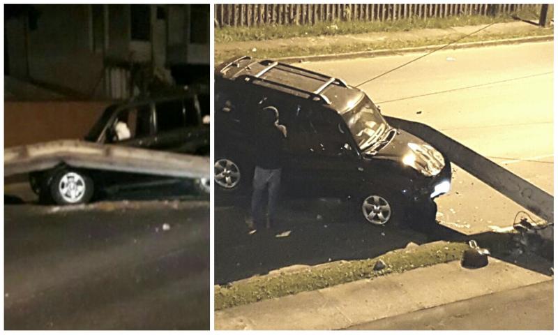Pajero derruba poste na Expedicionários
