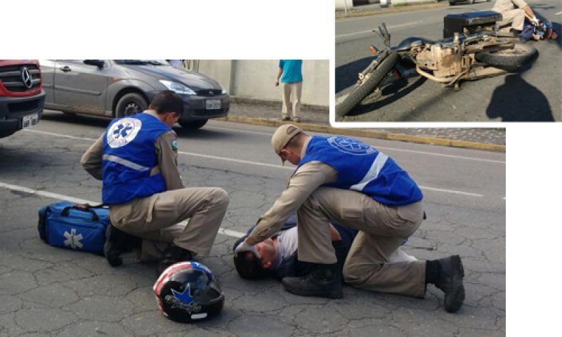 Motociclista ferido em colisão na Centenário
