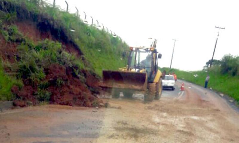 Deslizamento de terra na Estrada de Bateias