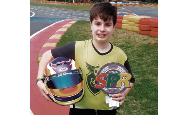 Piloto campo-larguense no pódio da Copa SPR Light de Kart