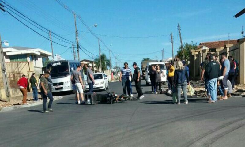 Motociclista ferido em colisão no Ouro Verde