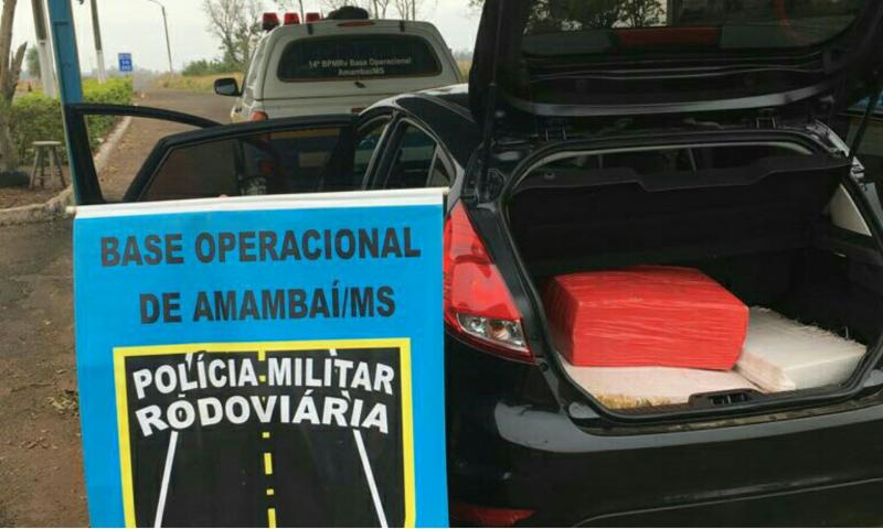 Fiesta sinistrado em Campo Largo apreendido no MS com droga
