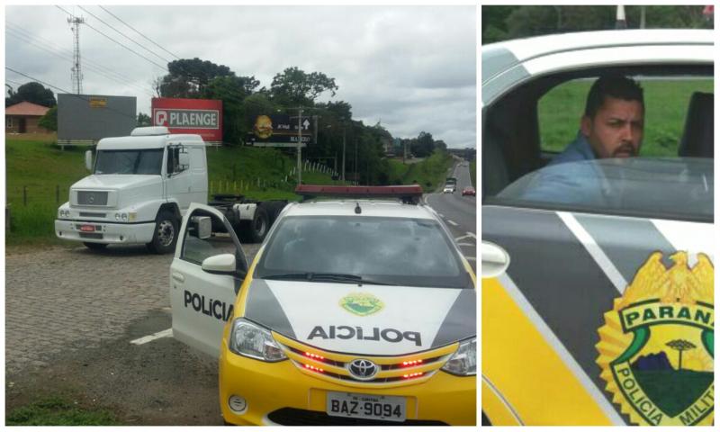 PM prende suspeito de desvio de carga com caminhão clonado