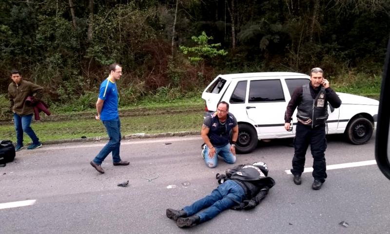 Motociclista ferido em colisão na BR-277 região da Itambé
