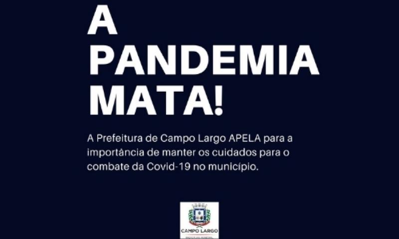 Prefeitura de Campo Largo faz alerta pelo crescente número de infectados da Covid-19 no município