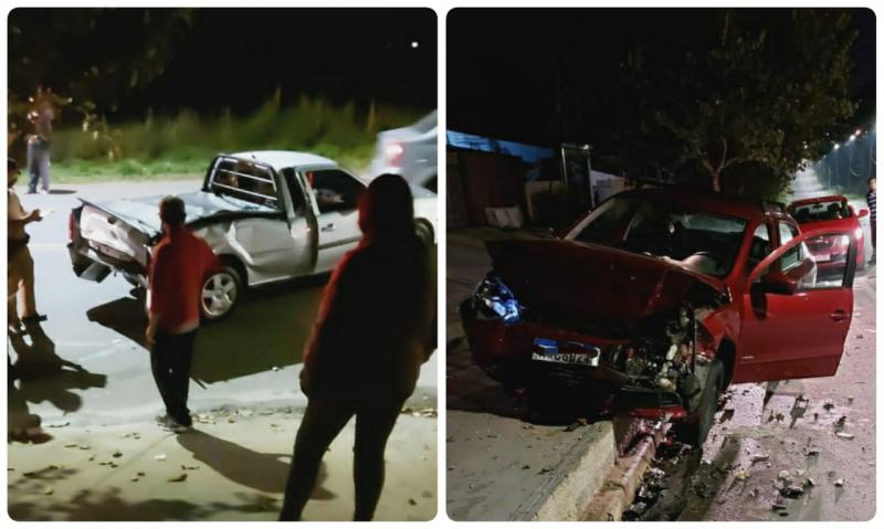 Veículo desgovernado colide em outro estacionado e jovem fica ferido