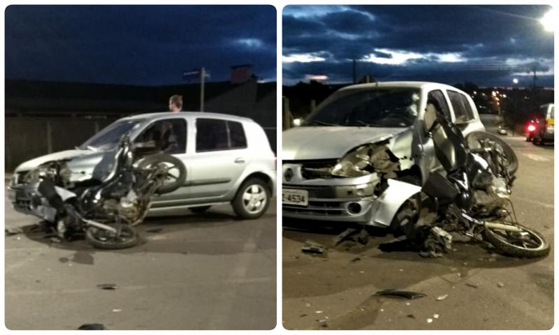 Colisão na Dom Pedro deixa motociclista ferido