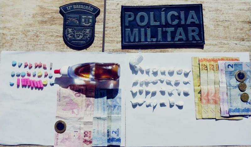 Indivíduos presos com drogas pela PM na Operação AIFU