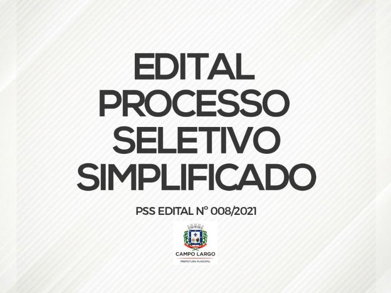 Prefeitura de Campo Largo informa sobre Processo Seletivo Simplificado aberto para vagas na Administração Municipal
