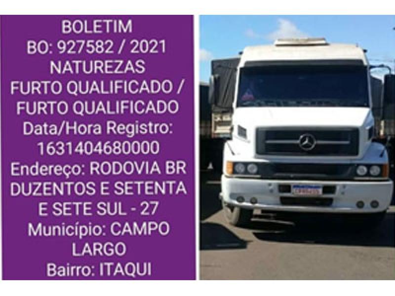 Caminhão Mercedes Benz é furtado do pátio de posto de combustível no Km 127