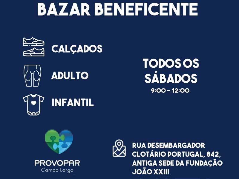 Bazar beneficente da Provopar acontece todos os sábados