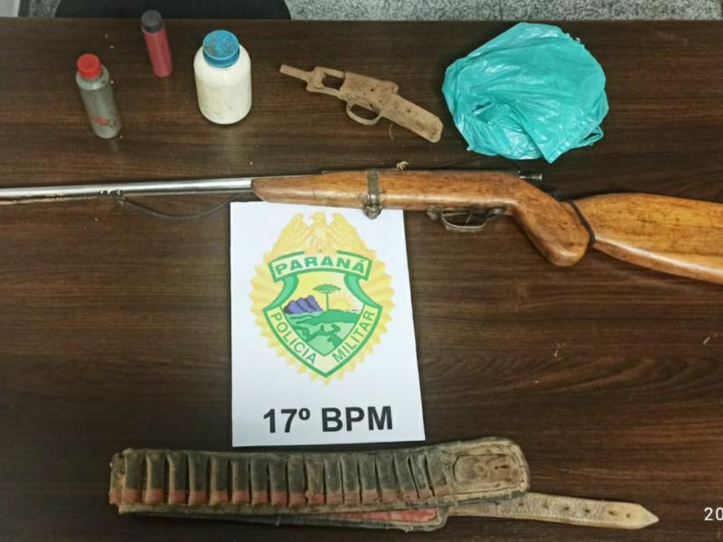 Homem preso e uma espingarda apreendida após ameaça no interior