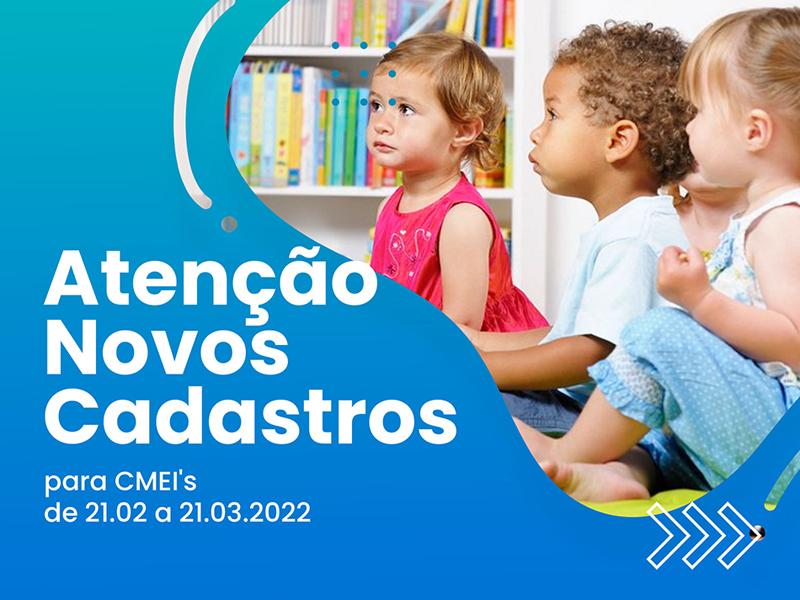 Prefeitura liberará novas vagas para CMEI entre fevereiro e março de 2022
