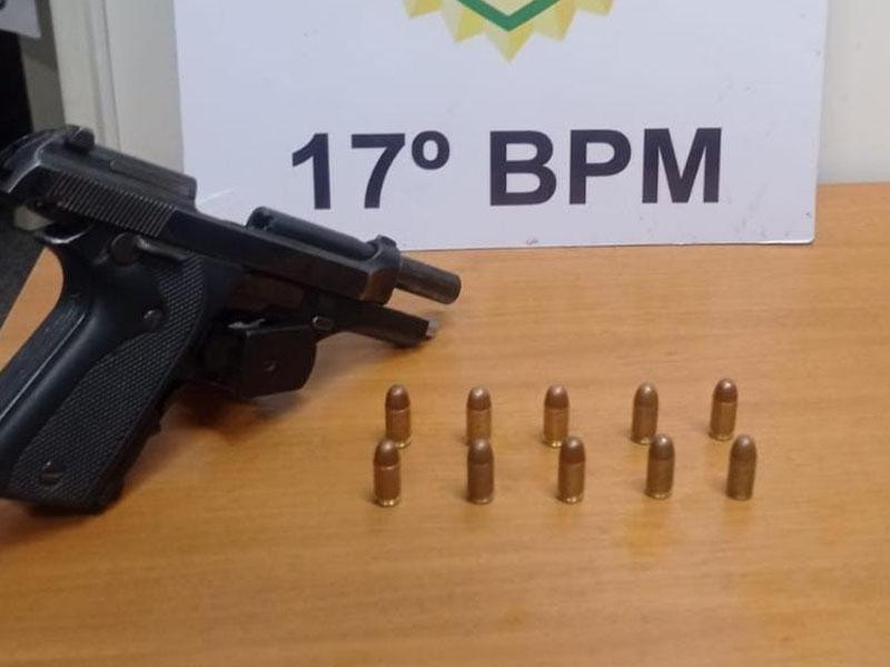Indivíduo preso pela Polícia Militar com arma de fogo no Vila Glória