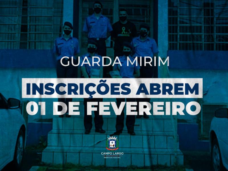 Inscrições para Guarda Mirim 2022 abrirão em 02 de fevereiro