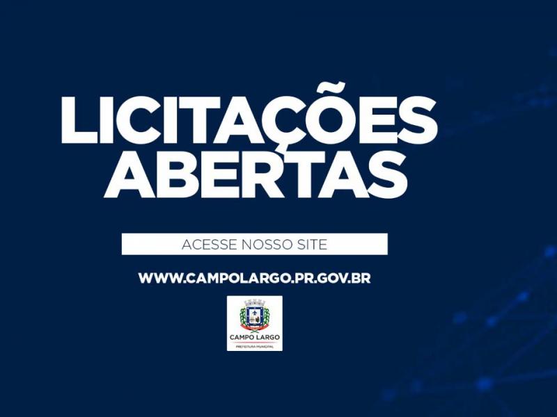 Confira as Licitações abertas na Prefeitura para esta semana de 11/01 a 14/01