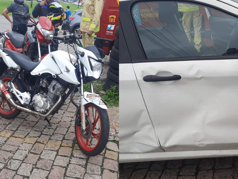 Motociclistas batem no mesmo carro e ao mesmo tempo em travessia da Avenida Marcelo Puppi
