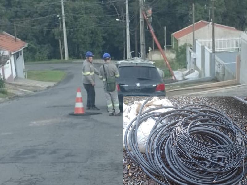 Policial Militar de folga flagra três indivíduos furtando cabos no Céu Azul em Campo Largo 
