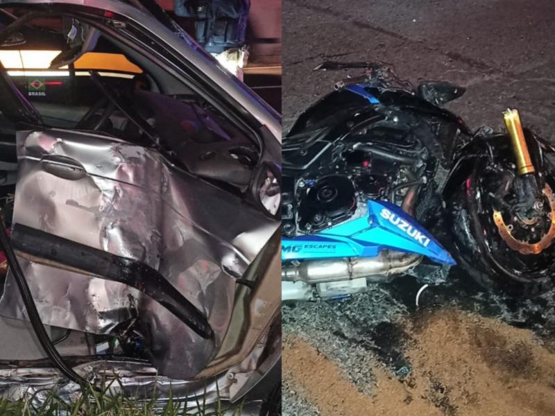 Motociclista socorrido em estado grave com várias lesões na BR 277