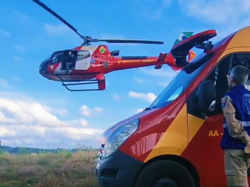 SIATE e BPMOA socorrem trabalhador ferido em queda de telhado em Campo Largo 