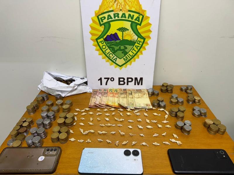 Casal é preso com drogas e dinheiro em abordagem da Polícia Militar no bairro Ouro Verde