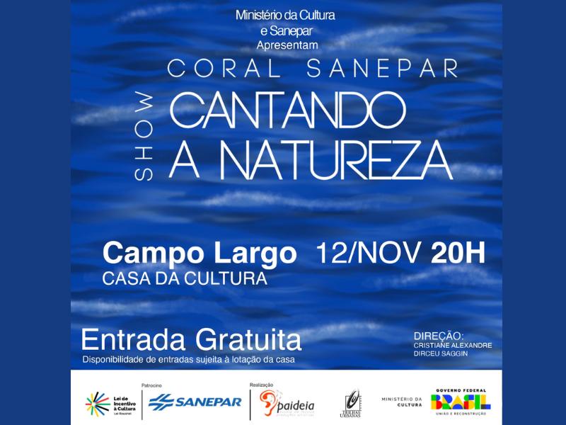 Coral da Sanepar apresenta show “Cantando a Natureza” em Campo Largo
