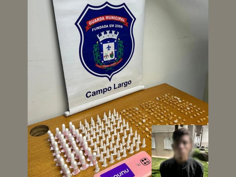 Indivíduo é preso pela Guarda Municipal com grande quantidade de drogas 
