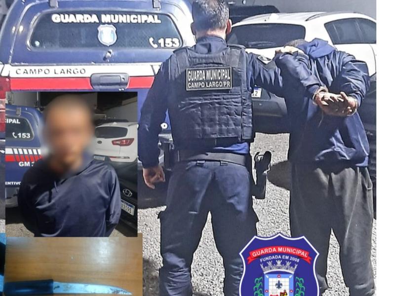 Suspeito de roubo a uma menor de idade é preso pela Guarda Municipal de Campo Largo