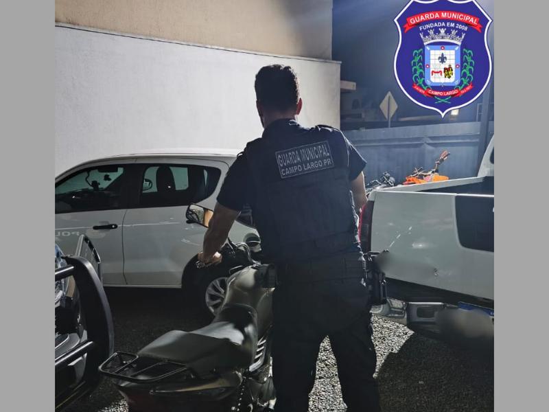 Motocicleta furtada no Centro de Campo Largo é recuperada pela GM no mesmo dia