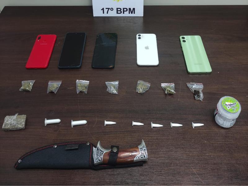 Trio é preso por tráfico de drogas em condomínio no bairro Ouro Verde, em Campo Largo