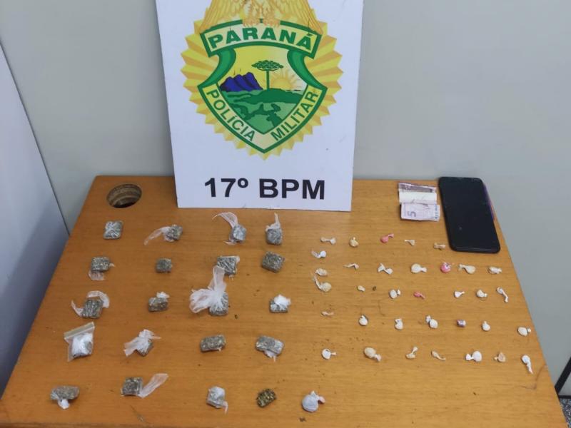 Polícia Militar prende duas pessoas por tráfico de drogas e corrupção de menores em Campo Largo