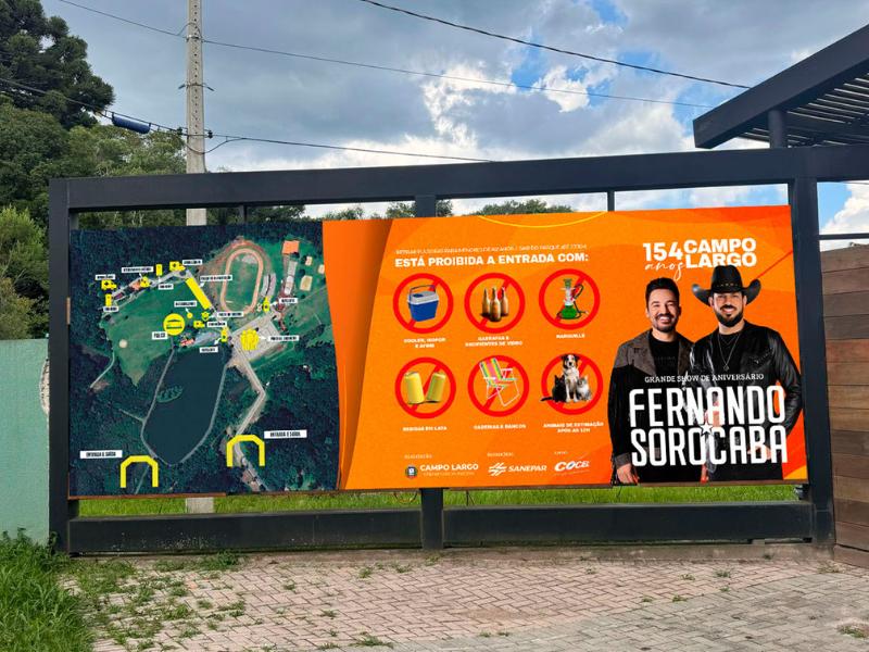 Confira as orientações para o show de Fernando & Sorocaba no dia 23 de fevereiro