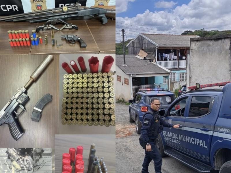 Três homens são presos em Campo Largo por posse de armas de fogo