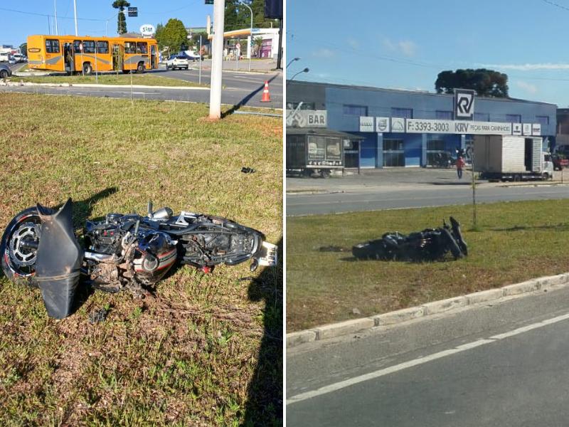 Colisão entre ônibus e motocicleta deixa uma vítima em estado grave em Campo Largo