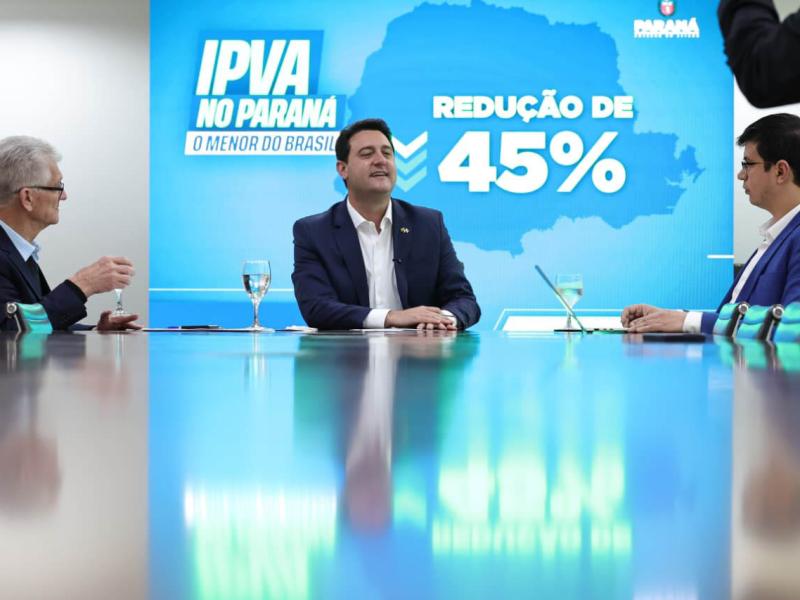 Com redução de 45%, Paraná terá menor alíquota de IPVA do Brasil em 2026