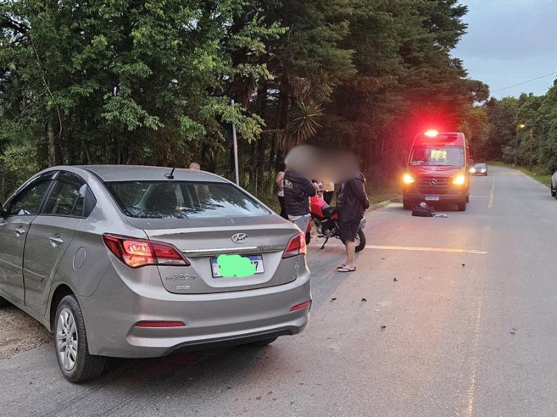 Jovem motociclista fica ferido em colisão no bairro Itaqui de Cima 