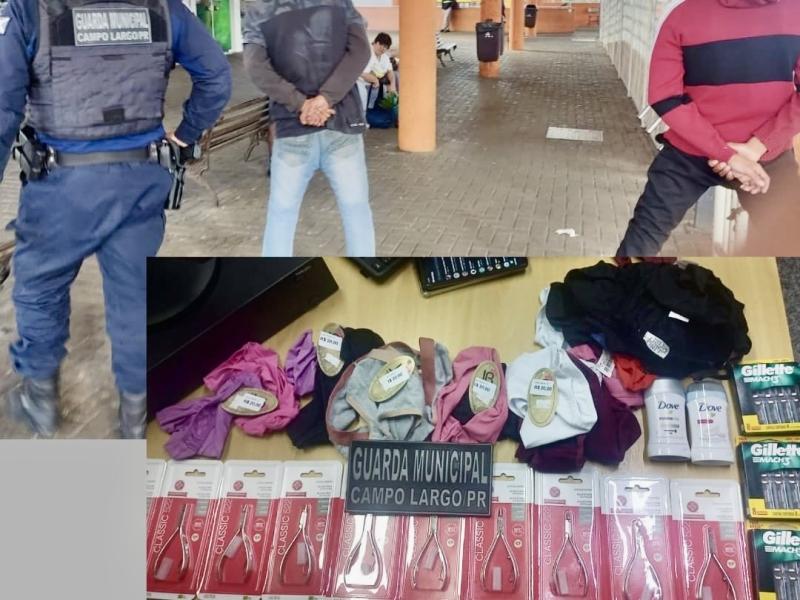 Dois são presos pela Guarda Municipal após furtos no Centro