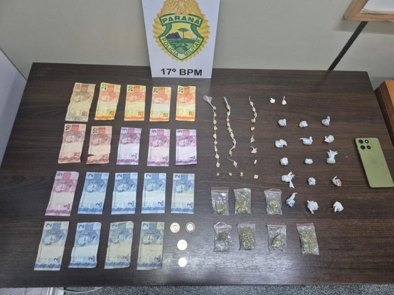 Polícia Militar prende três suspeitos e apreende drogas no bairro Bom Jesus, em Campo Largo