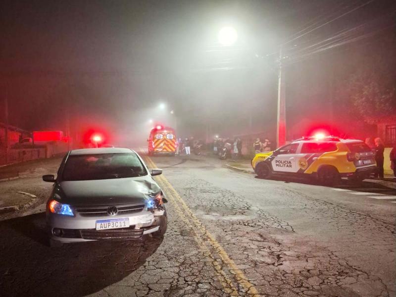 Motociclista é socorrido pelos Bombeiros após acidente em Campo Largo