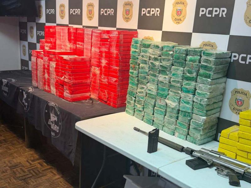 PCPR intercepta drogas e armas avaliadas em R$ 22 milhões em Campo Largo